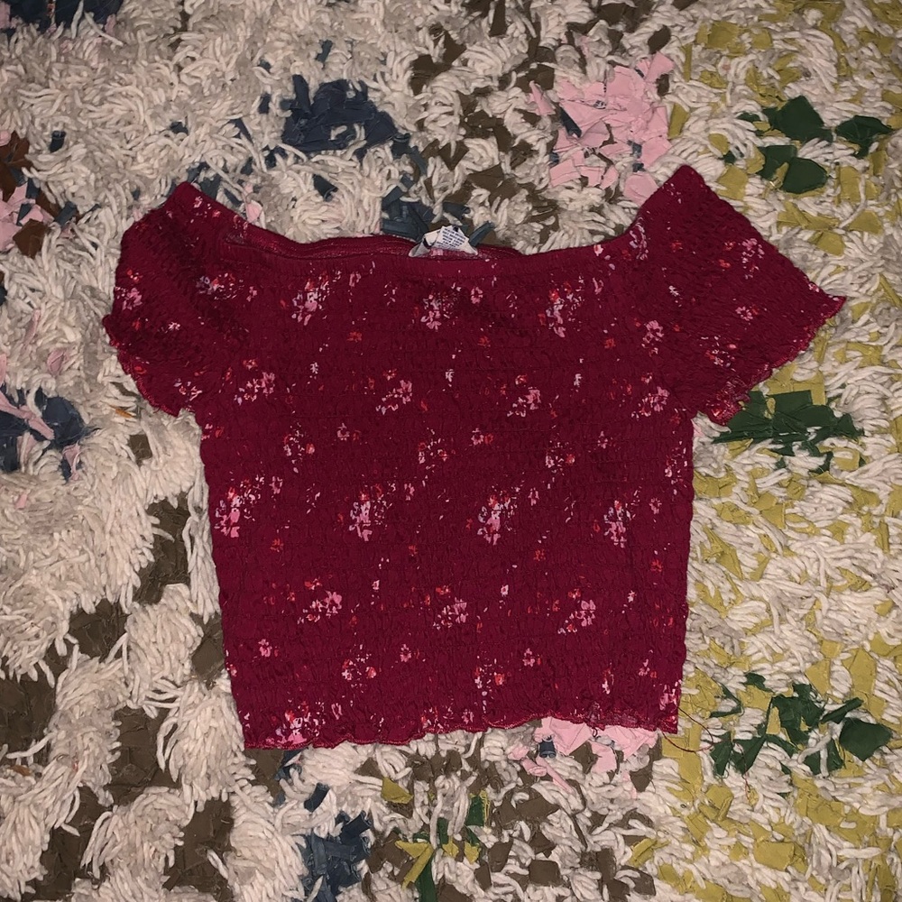 arizona cropped smocked shirt